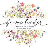 Flowers Frame Border, Banner, Drawing3