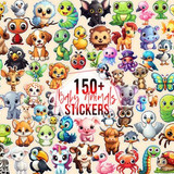 150 Cute Baby Animals Stickers Graphics 87399436 1 580x386