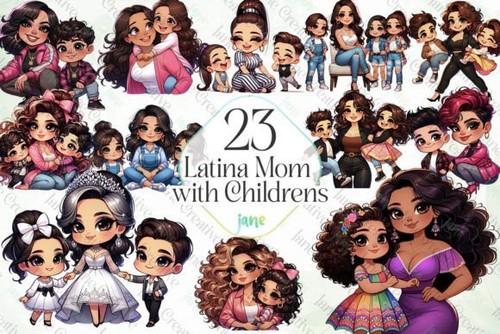 Latina Mom With Children Sublimation Graphics 96054405 1 580x387.jpg