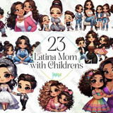 Latina Mom With Children Sublimation Graphics 96054405 1 580x387