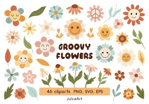 Retro flower clipart Groovy flower svg Graphics 73163133 1 580x406.jpg