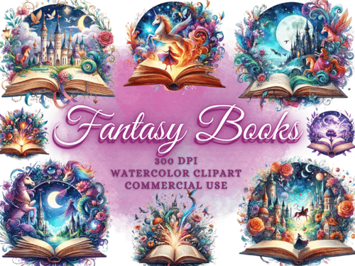 Fantasy Books Clipart Magic Book Png Graphics 88731450 1 580x435.png