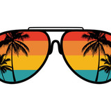 Beach Palm Tree Retro Sunglasses PNG SVG Graphics 12004342 1 580x387