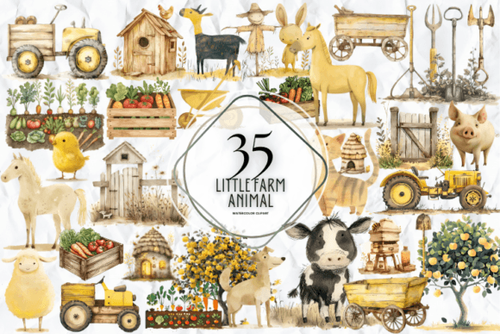Little Farm Animal Clipart Graphics 96616405 1 580x387.png