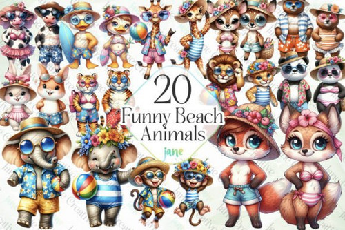 Funny Beach Animals Sublimation Clipart Graphics 96360480 1 580x387.jpg