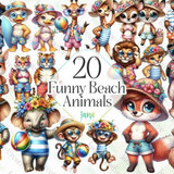 Funny Beach Animals Sublimation Clipart Graphics 96360480 1 580x387