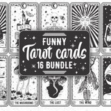 Tarot Cards Bundle Funny SVG Tarot Card Graphics 91925527 1 580x387