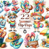 Summer FlipFlops Sublimation Clipart Graphics 96083590 1 580x387