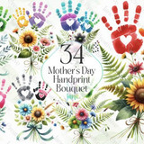 Mothers Day Handprint Bouquet Bundle Graphics 96034916 1 580x387
