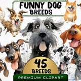 Cute and Funny Dog Breeds Clipart Bundle Graphics 88065929 1 580x435