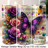 Purple Butterfly Vintage Tumbler Wrap Graphics 93345444 1 580x387