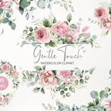 Pink floral clipart Watercolor flowers Graphics 73179329 1 580x387