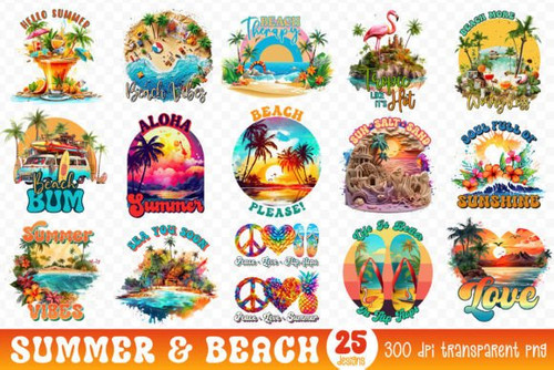 Summer and Beach PNG Sublimation Bundle Graphics 70527514 1 580x387.jpg