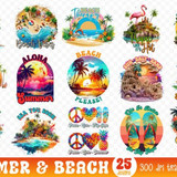 Summer and Beach PNG Sublimation Bundle Graphics 70527514 1 580x387