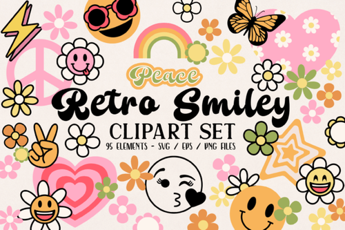 Retro Happy Smiles Clipart Pastel SVG Graphics 73731069 1 580x386.png