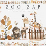 watercolor zoo animal clipart collection Graphics 90387659 1 580x387
