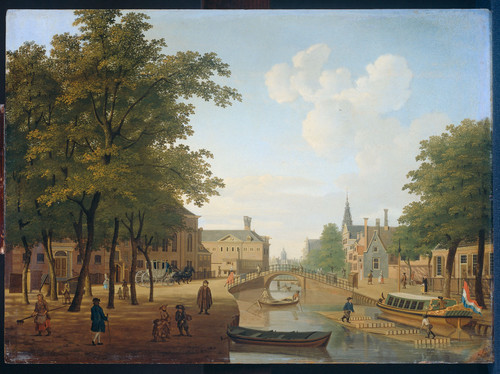 Keun, Hendrik Вид на Рынок Лесоматериалов (Houtmarkt) в Амстердаме, 1787, 35,5 cm х 49 cm, Дерево, м