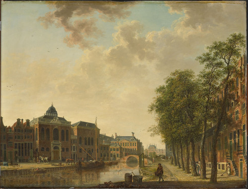 Keun, Hendrik Вид на Рынок Лесоматериалов (Houtmarkt) в Амстердаме, 1787, 39 cm х 45,5 cm, Дерево, м