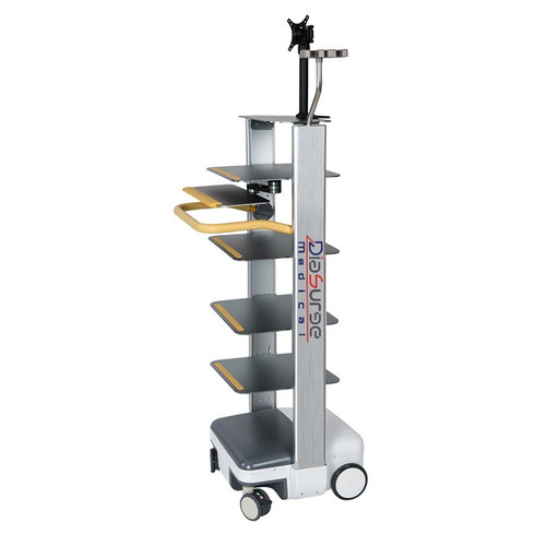 Endoscope trolley is a medical equipment which is used during endoscopic surgery. All the essential medical equipment which is required in the endoscopy and laparoscopy surgery are assembled on the endoscope trolley in the operation theatre.
