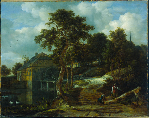 Ruisdael, Jacob Isaacksz van Пейзаж с водяной мельницей, 1661, 63 cm х 79 cm, Холст, масло