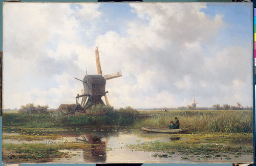 Roelofs, Willem (sr) Село Абкауде на речке Гейн, 1897, 45 cm х 68 cm, Холст, масло