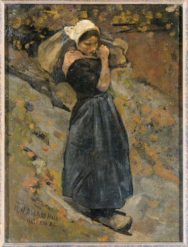 Roland Holst, Richard Крестьянка с мешком, 1889, 37 cm х 28 cm, Холст на картоне, масло