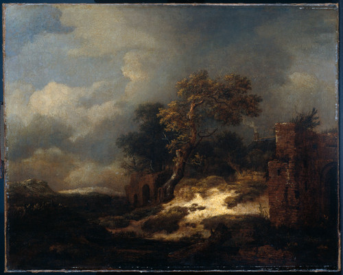 Ruisdael, Jacob Isaacksz van Пейзаж с руинами, 1682, 53 cm х 66 cm, Холст, масло