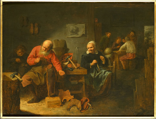 Rijckaert, David III Сапожная мастерская, 1660, 53 cm х 69 cm, Дерево, масло