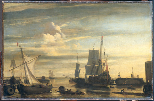 Rietschoof, Jan Claesz Гавань на закате, 1699, 44 cm х 66,5 cm, Холст, масло