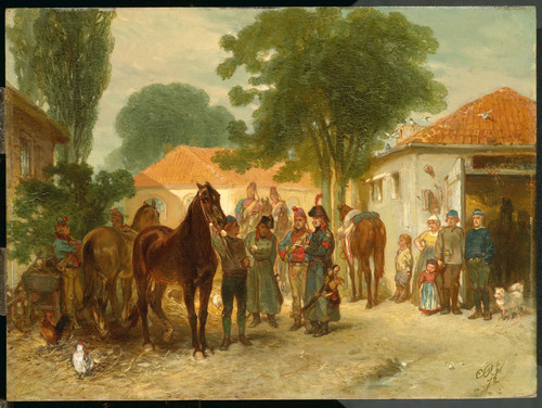 Rochussen, Charles Реквизиция, 1872, 21 cm х 28 cm, Дерево, масло