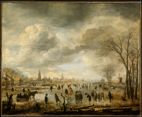 Neer, Aert van der Вид на реку зимой, 1677, 64 cm x 79 cm, Холст, масло