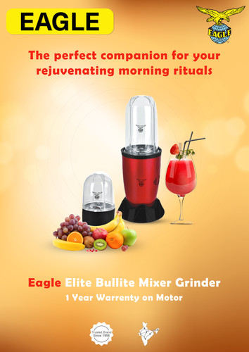 Elite Bullet Mixer Grinder 500 Watt (2 Jar) Red 1.jpg