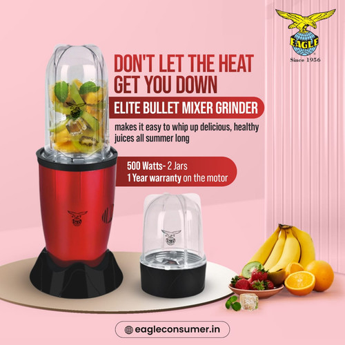 Elite Bullet Mixer Grinder 500 Watt (2 Jar) Red 3.jpg