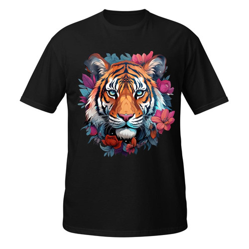 Floral Tiger Vintage Flowers Tiger Face for Tigers Lover Shirt for Women, Men Flowers Tiger Graphic 