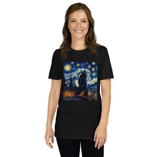 Funny Sasquatch Shirts for Men Women Bigfoot Starry Night Sasquatch Van Gogh Sky Painting Art Men Bl.jpg