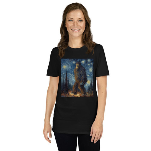 Bigfoot Starry Night Sasquatch Van Gogh Sky Painting Art Funny Sasquatch Shirts for Men Women Men Bl.jpg