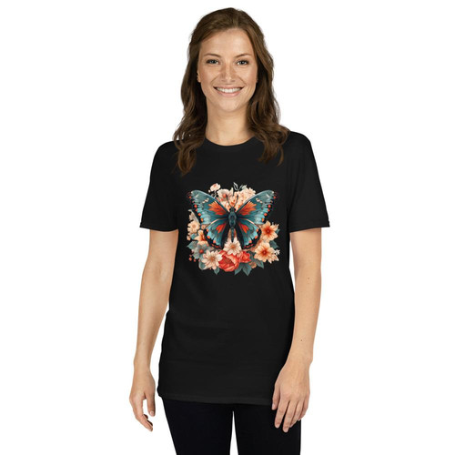 Floral Moth Vintage Flowers Moth for Moths Lover Shirt for Women, Men Flowers Moth Graphic Short Sle.jpg
