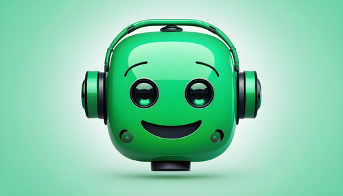 create a logo for chatbot in green color using rob upscaled.png