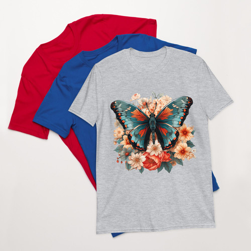 Floral Moth Vintage Flowers Moth for Moths Lover Shirt for Women, Men Flowers Moth Graphic Short Sle.jpg
