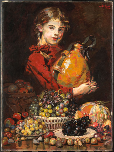 Monnickendam, Martin Мона Роза, дочь художника, как продавщица фруктов, 1914, 99 cm х 66,5 cm, Холст
