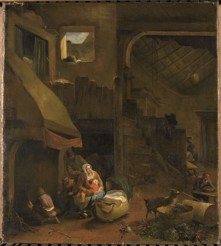 Mommers, Hendrick Крестьянский интерьер, 1693, 76 cm х 68 cm, Холст, масло
