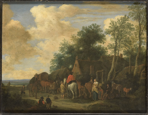 Molijn, Pieter de Постоялый двор, 1657, 27 cm х 34,5 cm, Медь, масло