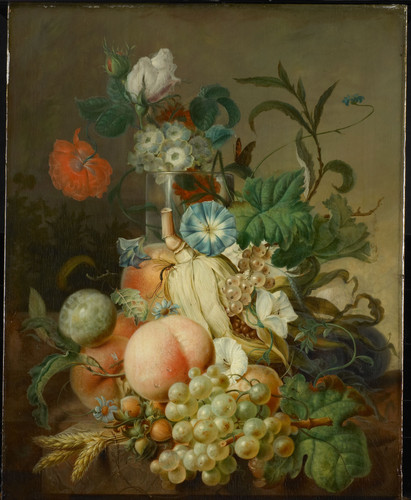 Morel, Jan Evert I Натюрморт с цветами и фруктами, 1808, 40,5 cm x 32,5 cm, Дерево, масло