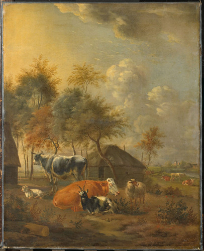 Monogrammist IL Пейзаж с крупным рогатым скотом, 1799, 69,5 cm х 56,5 cm, Холст, масло