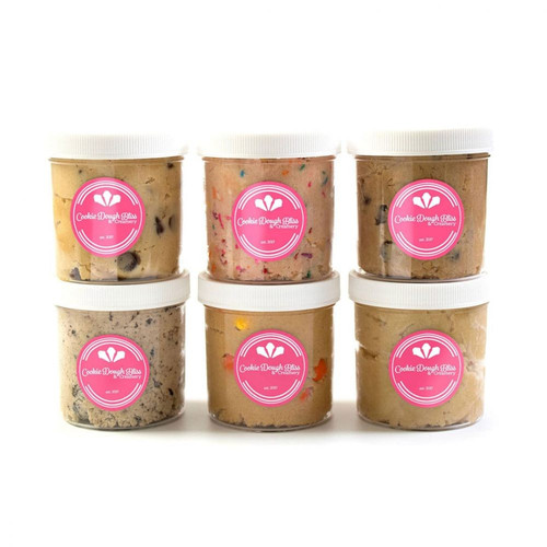 Bliss Pack (6x 6oz) offers six indulgent flavors of Cookie Dough Bliss. Made with quality ingredients, each pack delivers a creamy, rich treat that’s safe to eat raw. Perfect for satisfying your sweet tooth or sharing with friends!