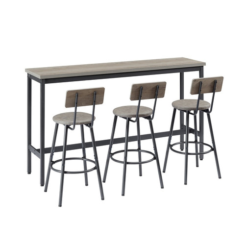 Industrial Long Bar Table Set with 3 PU Upholstered Bar Stools%2C Gray.jpg