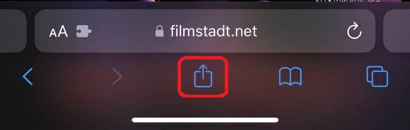 While on homepage, tap Share icon at bottom navbar