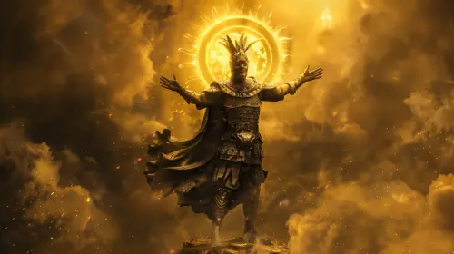 imatyta medieval Poland Dazbog pagan god of sun standing on a s 7668067d 8762 4f0f 87db 13ec95ac41fd.webp