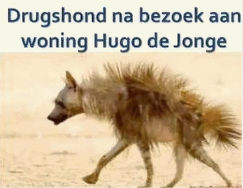 Drugshond na bezoek Hugo de Jonge