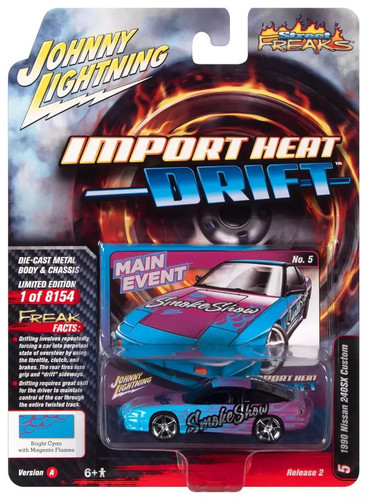 Машинка Johnny Lightning 1990 Nissan 240SX Custom 2022 Street Freaks Import Heat Drift (#5) JLSF024